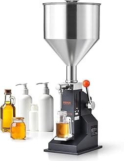 Manual Paste Liquid Filling Machine, 5-100ml Adjustable Bottle Filling Machine, Stainless Steel Liquid Filler with 11.5L Hopper for Milk Water Juice Essential Oil Shampoo Cosmetic Honey