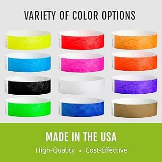 1,200 WristCo Neon Orange Tyvek Wristbands for Events - Tamper-Proof Design & Fluorescent Color Prevent Reuse Premium-Grade Bracelets for Hospital & Medical ID, Party & VIP Identification
