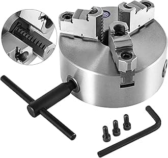 OrangeA K11-250 Lathe Chuck 10 Inch 3 Jaw, Self Centering Chuck Milling Hardened Steel, Internal External Grinding for Lathe Drilling Milling Machine