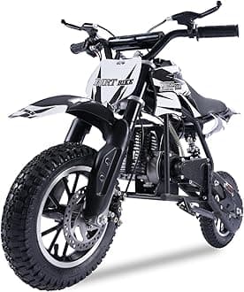 TOXOZERS Alien001 Mini Dirt Bike, 50CC 2-Stroke Kids Dirt Bike, EPA Approved Gas Powered with Front Fork and Rear Mono Shock, Up to 25 Mph, Weight Support Up to 130 LBS (Black)