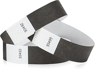 200 WristCo Black Tyvek Wristbands for Events - Comfortable Tear Resistant Paper Bracelets ID Wrist Bands for Concerts Festivals Admission Party Identification
