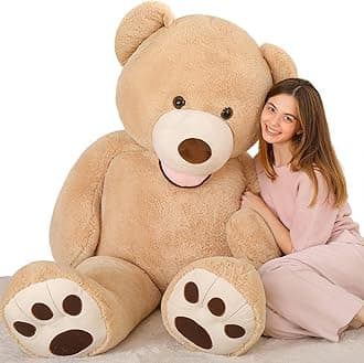 MaoGoLan Giant Teddy Bear, 5 Feet Stuffed Animal, Brown Valentines Big Plush for Girlfriend Boyfriend, Soft and Fluffy Life Size Teddy Bear Gift for Baby Shower