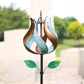 Wind Spinners for Yard and Garden, Wind Spinners Outdoor Metal Large 360 Degrees, Birthday Gifts for Women Family Outdoor Decor(Tulip 75'' x 14'')