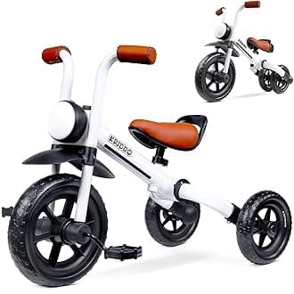 - 2-in-1 Kids Balance Bike and Kids Tricycle for 2 to 5 Year Old, Toddler Balance Bike with Detachable Pedals, Tricycles for 3-5 Year Olds with Stitched Soft Grip, White
