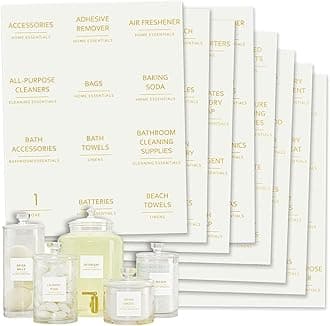 Talented Kitchen 144 Minimalistic Laundry Room Labels for Glass Jars, Preprinted Linen Closet Stickers for Containers, Bathroom Organization, Cleaning Supplies (Gold)