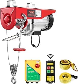 VEVOR Electric Hoist, 1760 lbs 120V Electric Winch with 328 ft Wireless Remote Control, 40 ft Single Cable Lifting Height, Single/Double Slings, Emergency Stop, Lift Hoist for Garage Warehouse Factory