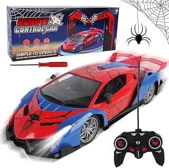 Remote Control Cars Spider Toys for 3 4 5 6 7 8 Year Old Boys, 1:14 High Speed Sports Racing, RC Drift Car with LED Light for Boys Girls Age 3-12 Kids Car Games Indoor Outdoor Birthday Presents